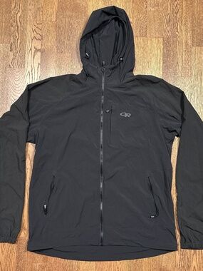 Outdoor Research Ferrosi Hooded Windbreaker Black Jacket Mens XL
